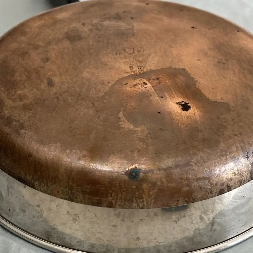 Vintage Revere Ware 9 inch Skillet Fry Pan Copper Clad 1801 Clinton
